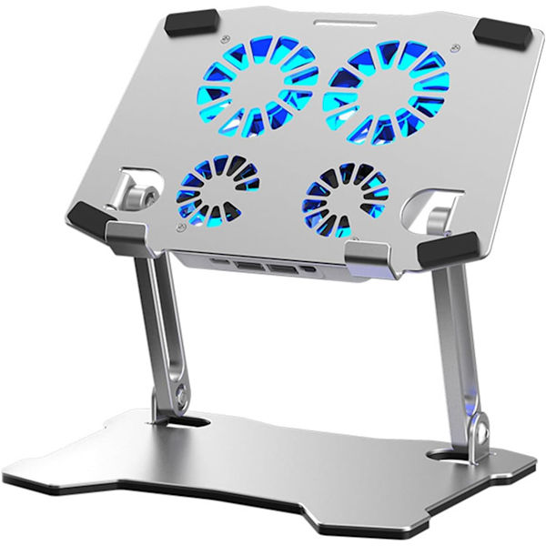 X16 Laptopstativ med Effektiva Kylfläktar och Justerbar Vinkelvikbar Design