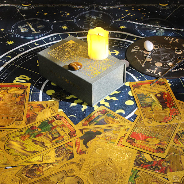 Luksuriøse gullfolie Tarot Oracle-kort Divination Fate høy kvalitet G