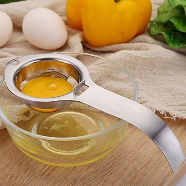Eggseparator - Eggeplomme og Hvitteseparator i Rustfritt Stål - Eggehvite og Eggeplomme Sil - Eggdeler - Kjøkkenverktøy for Baking