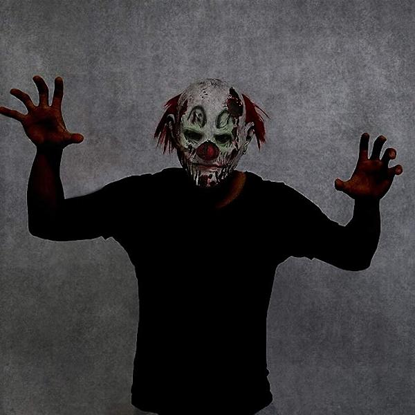 Halloween Läskig Ond Clown Mask Skräck Ansikte Zombie Dräkt