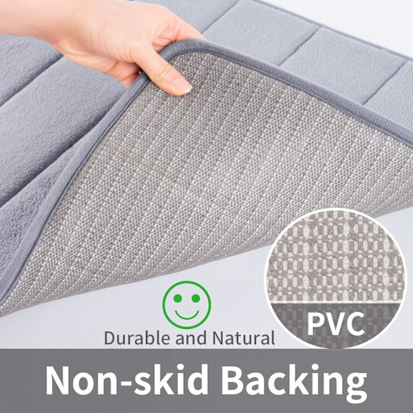 1 Muistivaahto kylpymatto 40cmX60cm, Imuva kylpymatto, Liukumaton paksu kylpymatto kylpyhuoneeseen PVC-taustalla, Ylimääräinen pehmeä