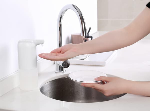 1 stk Håndsåpedispenser - 350ml - Berøringsfri Sensor - Håndfri Såpedispenser for Dusjsåpe, Ansiktsrens, Vaskemiddel