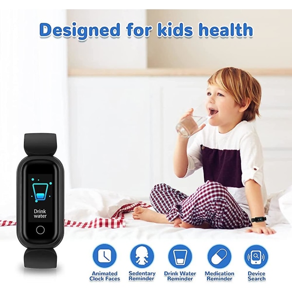 Fitness Tracker ur til børn fra 5 år og opefter. IP68 vandtæt