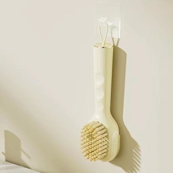 22x6x4,5cm Gul Multifunksjons Sko-Børste, Vaskeri, Sko og Husholdningsbørste med Ergonomisk Grep, Lett Grep, Myk