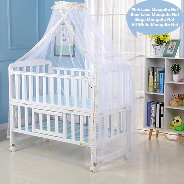 Hvit Baby Seng Myggnett - Takmyggnett - Mesh Myggnett - Hold Babyen Borte Fra Mygg 170x45cm