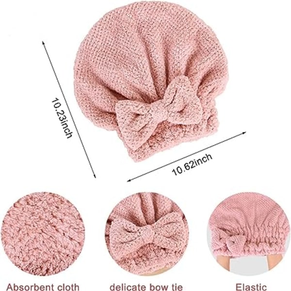 (Brun/Khaki/Rosa) 3-pack superabsorberande snabb torkande mössa, Cor