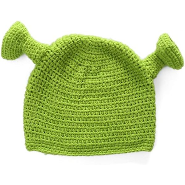 Unisex käsin neulotut Shrek-hatut - Lämpimät ja kestävät käsin neulotut olut