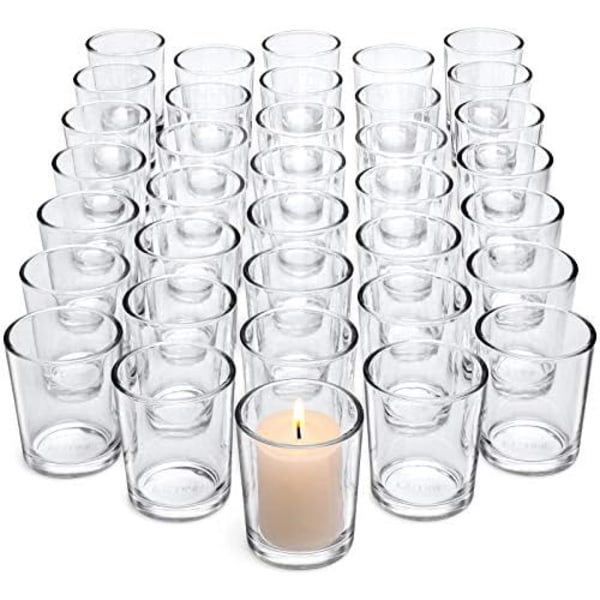 36 st Votivljuslyktor - Transparent Glas Te-Ljuslyktor - Transparenta Ljuslyktor i Bulk för Bröllopsdekorationer/Hem