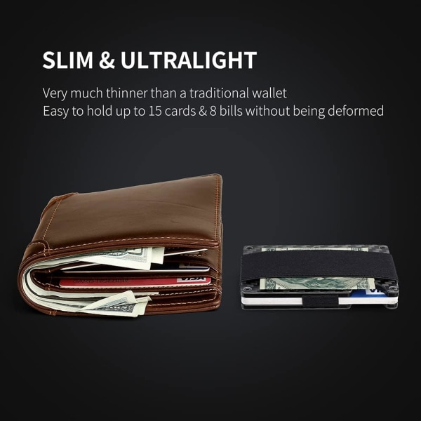 Alumiininen minimalistinen lompakko, ohut metallilompakko, RFID-korttiholkki