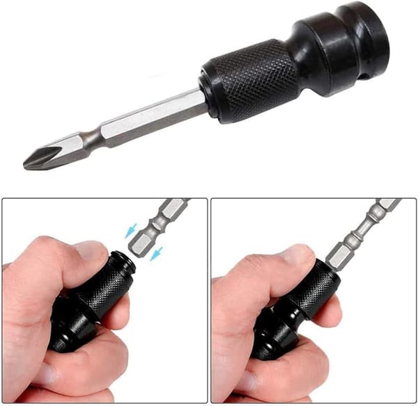 2 stk. Stål Impact Nøglebit Impact Socket Driver Bit med Tilbehør Impact Socket Adaptere til 1/4\" Hex Socket Adapter