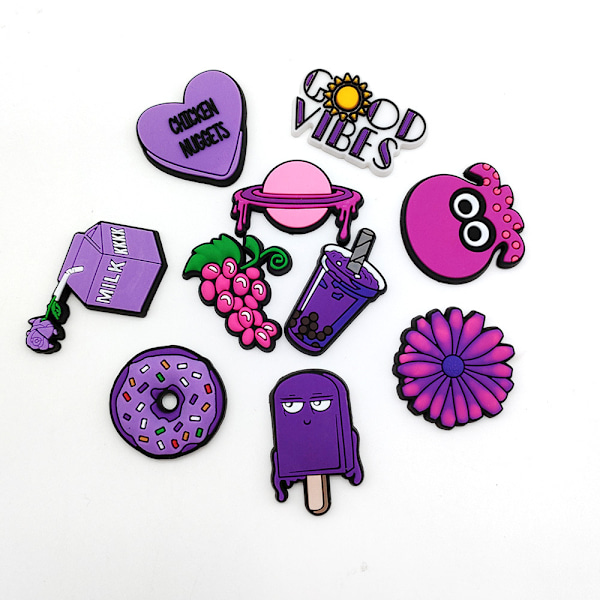 10 kpl/setti Cartoon Purple Small Fresh Hole Shoes Flower Decorative