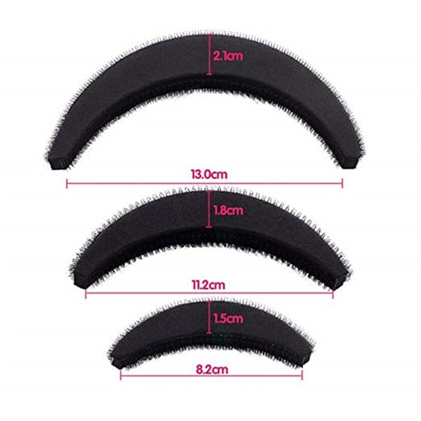 13×2.1×2.1cm Hiustenpidike Volyymi-Lisäkkeellä - 6 Kpl Setti 3:ssa Koossa - Helppokäyttöinen Hiusten Muotoiluväline Naisille ja Tytöille - A