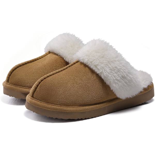 Storlek 39. Dam Fuzzy Memory Foam Tofflor Fluffiga Vinter Inomhus- och Utomhusskor