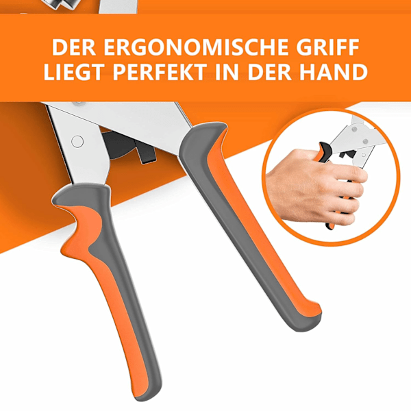 1 stk. Øjetang til presenninger og tekstiler - Professionel øjetang med 100 øjer (Ø 10 mm), magnetisk øjepunser i kulstofstål for perfekt E