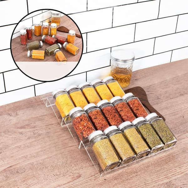 1PC Klar 3-vånings kryddställ - PVC Expanderbart kryddställ för kit