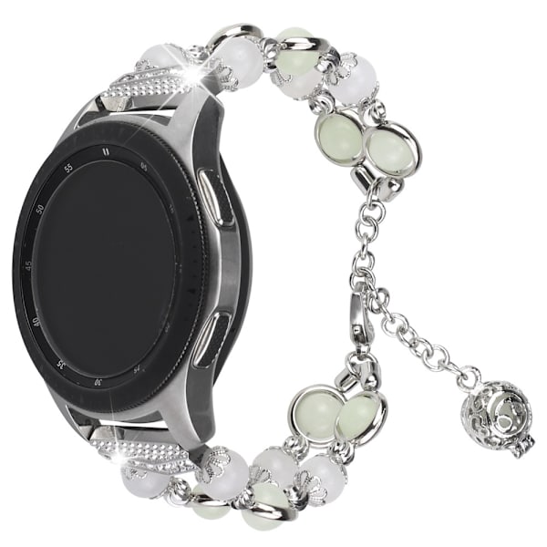Rannekoru ranneke Samsung Galaxy Watch 3 -rannekkeelle Active 2 naisille helmillä koristeltu linkkiranneke