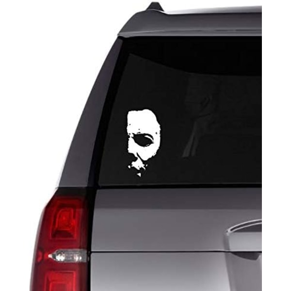 (Hvit) – Michael Myers Skummel Halv Ansiktssticker – Vinyl Skummel Halv Michael Myers Ansiktssticker for Bil, Lastebil – Innendørs a