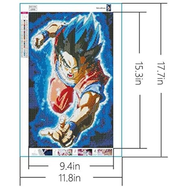 5D diamantmaleri blå bakgrunn Super Saiyan Dragon Ball DIY