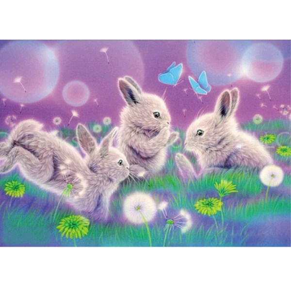 30x40 cm 5D Peinture Diamant DIY Complet, Lapin sticker point d