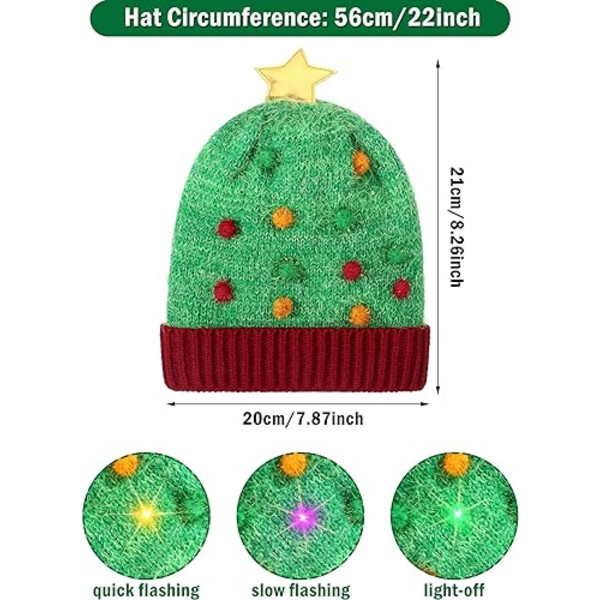 Grim LED Julelys Op Hat Unisex Vinter Beanie Strik Hat Swe