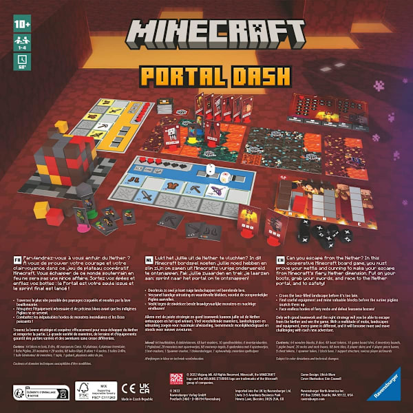 Minecraft Portal Dash - Oplevelsesrigt strategispil til voksne og børn fra 10 år - 1 til 4 spillere