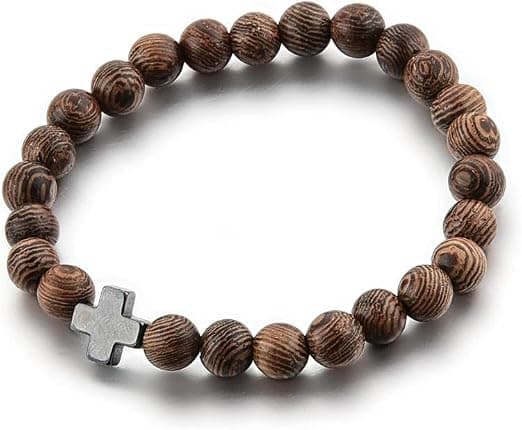 Kristna bönepärlor Armband Träpärlor & Kors