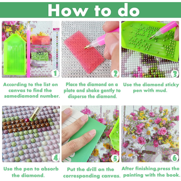5D Diamantmaleri Kit 30x40cm DIY Farverig Hest Diamantkunst