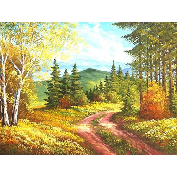 30 x 40 cm, Maalaistie Timanttimaalaus Timanttibrodeeraus