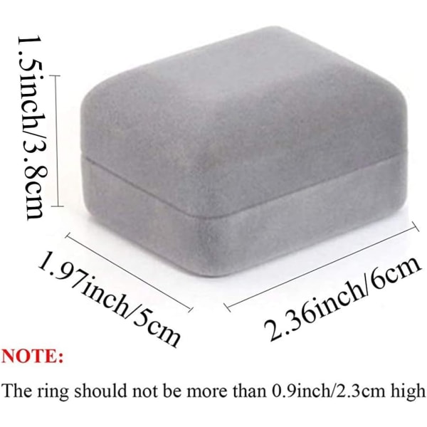 (Gris))Boîte à Bague en Velours avec Lumière LED Ring Box pour