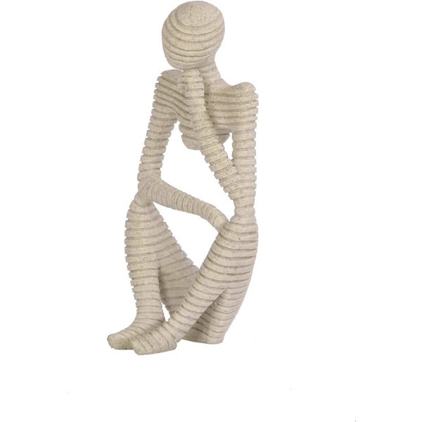 Abstrakt skulptur tenker statue sandstein harpiks for hotell hjem