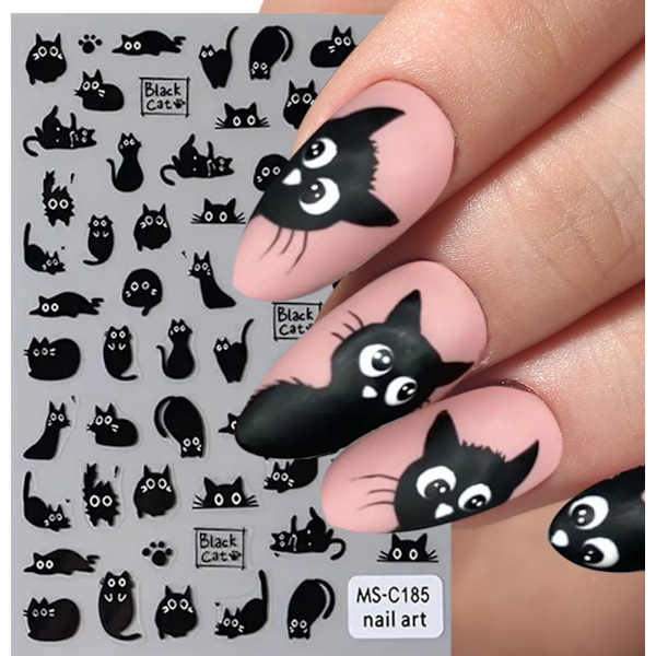 4 Ark Katt Nagelstickers Dekaler för Barn