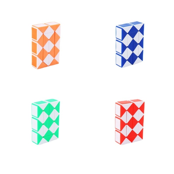 Rubiks kube magisk slange, 4 farger, 3 biter hver