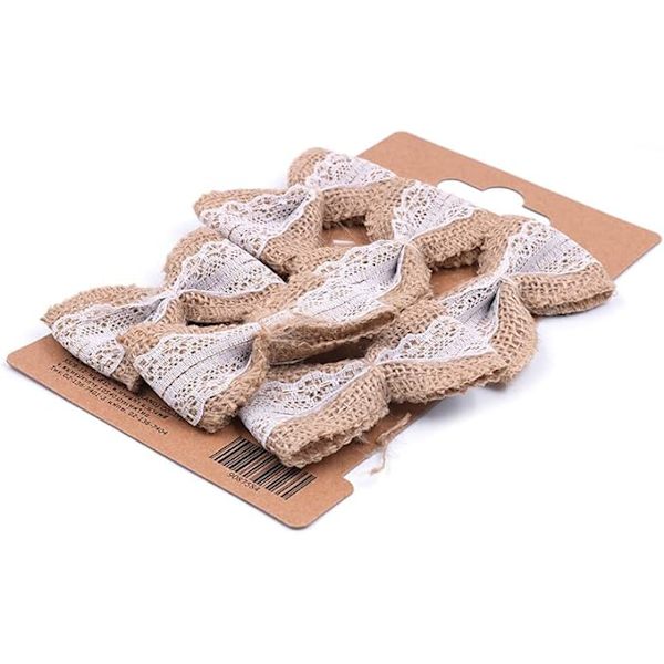 5 st 8×4×1 cm 30 st Rustika Juteslöjor för Bröllop Fest Julgran Dekoration