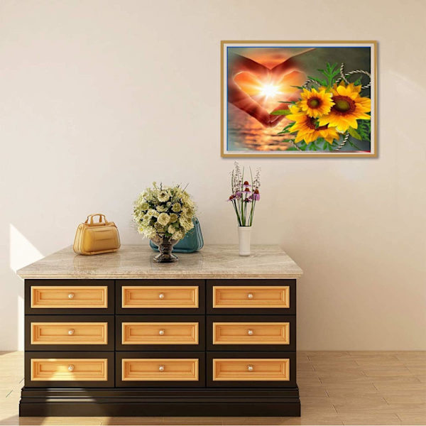 (30x40cm) DIY Diamantmålningssatser för vuxna Kärlek Solros