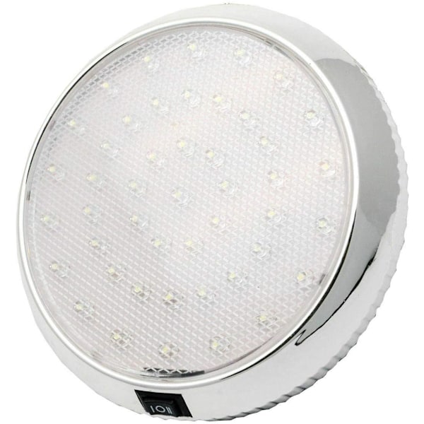 2 stk 12V LED taklampe med av/på-bryter for campingvogn/bobil/tilhenger/båt, overflatemontert