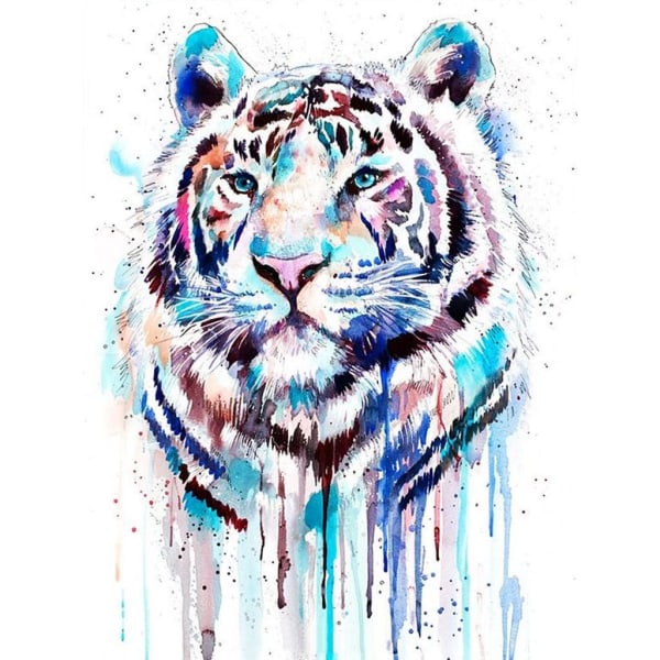 DIY 5D Diamond Painting Kit pour Adulte Blanc Tigre Strass Comp