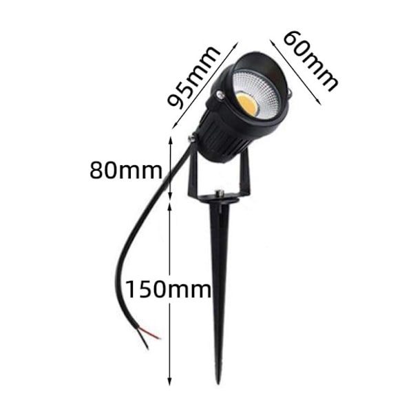 Musta ulkoseinään kiinnitettävä LED-valaisin - 220V - Lämmin valkoinen