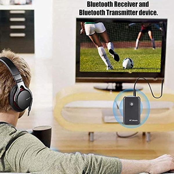 Bluetooth 5.0 Adapter Transmitter, Bluetooth Transmitter og Receiver 2-i-1 3.5mm Stereo Output