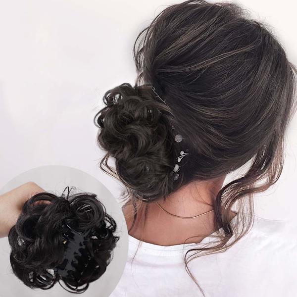 Slarvig Bun Hårbit för Kvinnor Vågig Lockig Scrunchies