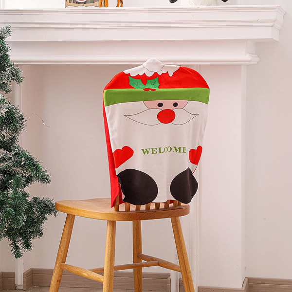 Julstolsöverdrag, Jultomte Snögubbe Julstolsryggöverdrag Stolsöverdrag Dekoration