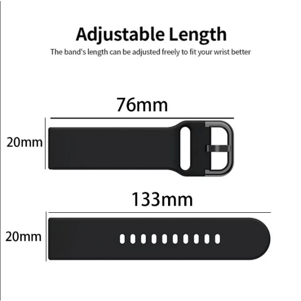 1 utbytbar silikonklockarmband (grå)