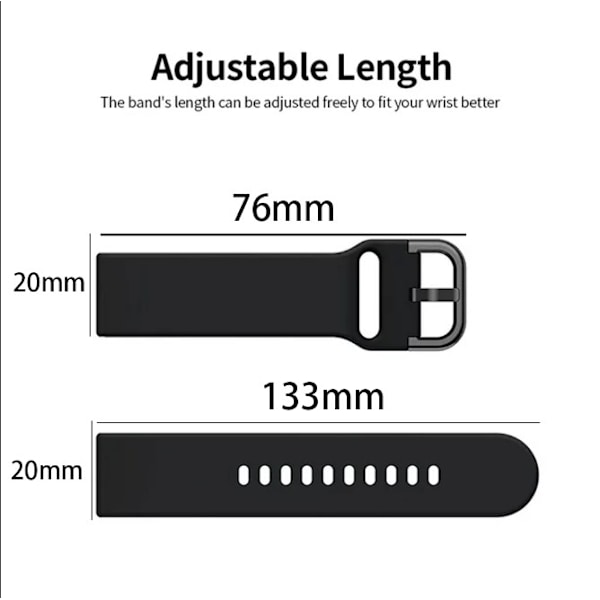 1 utbytbar silikonklockarmband (ljusblå)