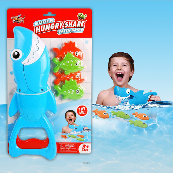 Shark Grabber Baby Bath Toys - 2022 päivitetty sininen hai