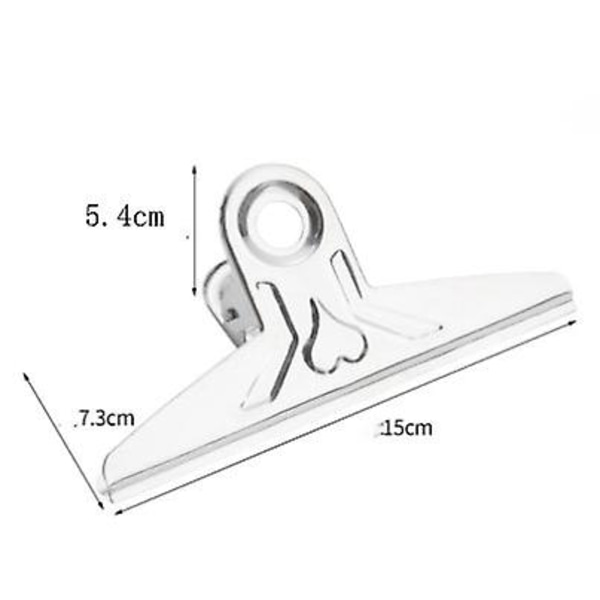 20 st Bull Hinge Clips Silver Metallklämmor 15cm