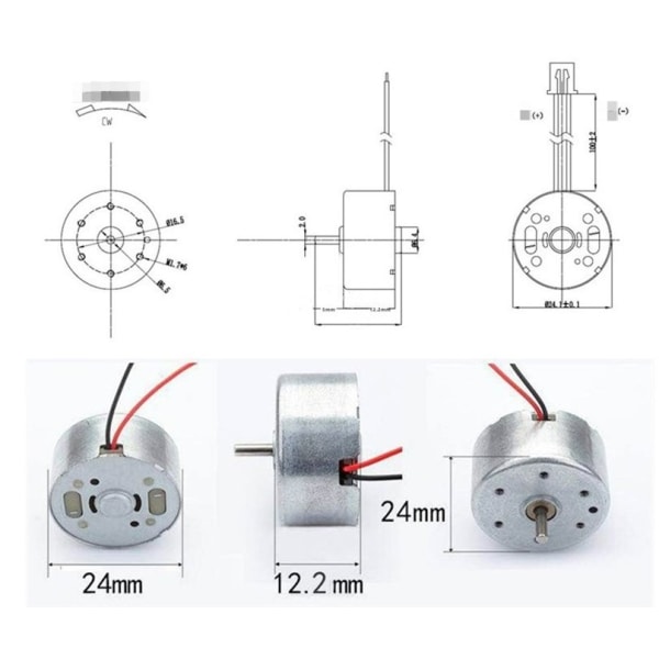 6 kpl DC 3,7 V 8500 RPM minisähkömoottorit tee-se-itse-leluille