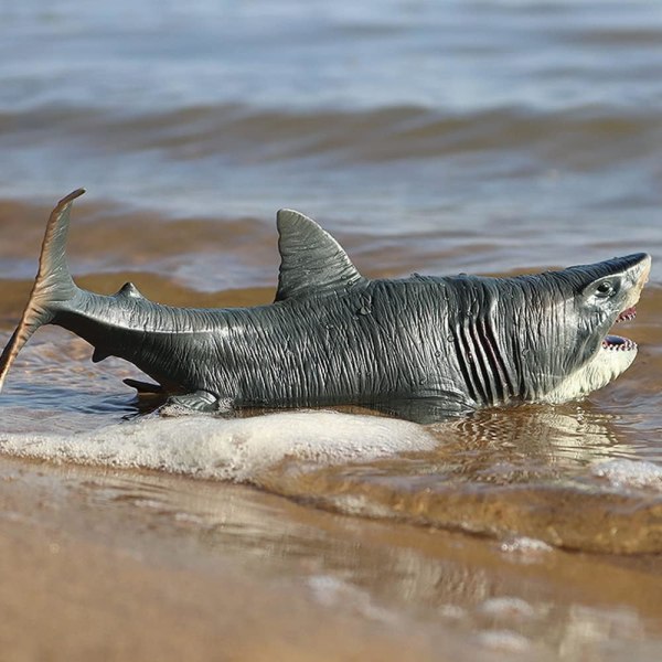 Stor Megalodon Haj Legetøj, Plastik Havdyr Figur, Realistisk Havmonster Legetøjsfigur