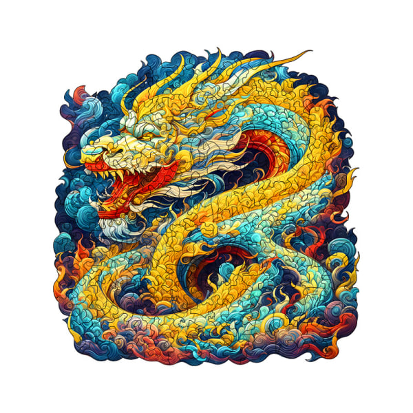 (Qinglong)Træpuslespil til voksne (42x33cm, 220stk), unik form