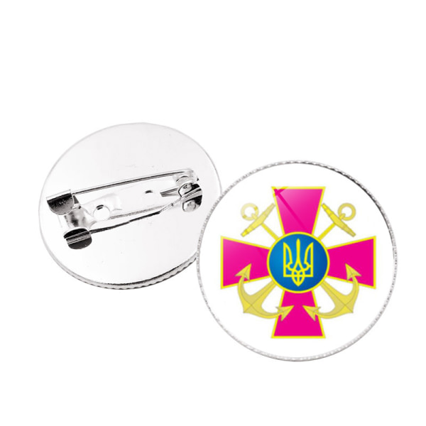 （Fred）Ukraine Flag Badge, Diameter 25mm（Stil 8）