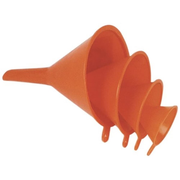 (Orange) Plasttragt sæt 50/75/100/125 mm 4 stk