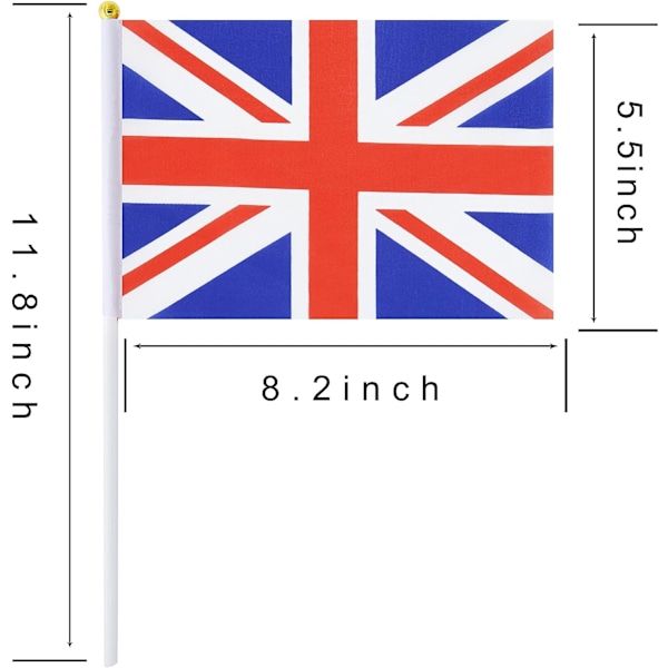 50-pack Mini Handhållna Flaggor, Brittisk Flagga, Storbritannien,